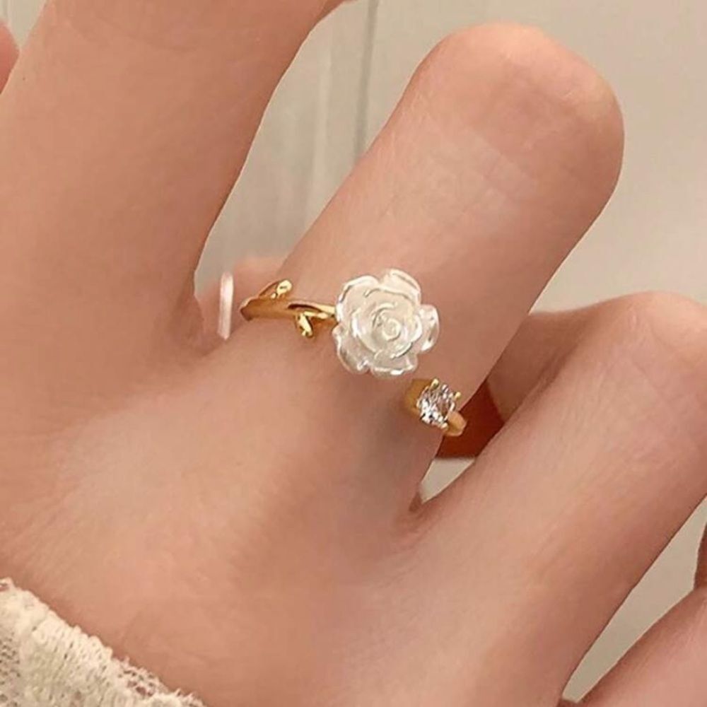 3for$20 A Camellia Ring With A Gentle And Romantic Elegant Suitable For Women